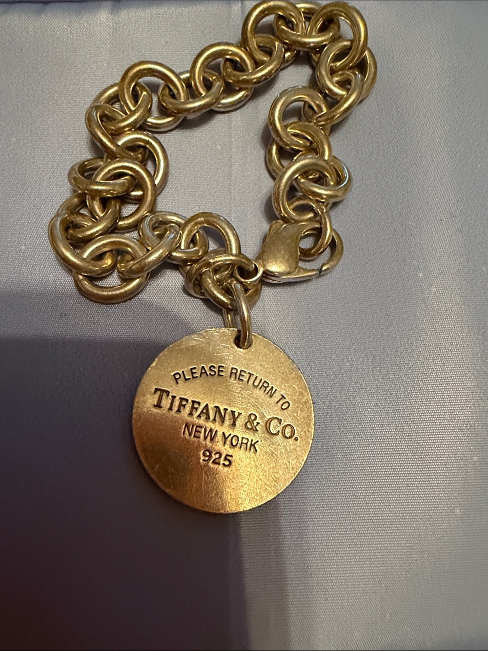 Tiffany & Co. Gold Tone Disc Charm Bracelet
